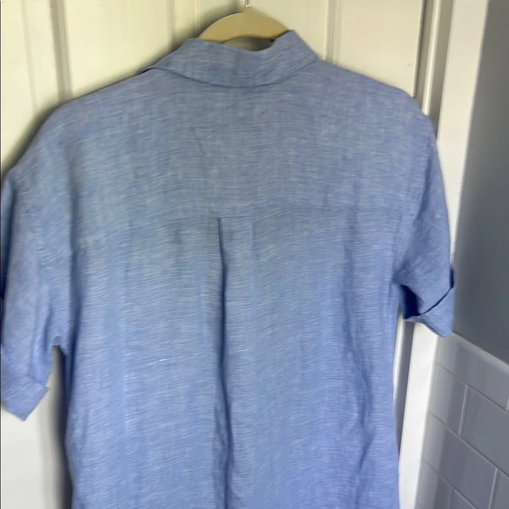 J. Crew Sky Blue Linen Shirt Dress - Picture 4 of 6